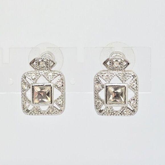 Vintage Premier Designs Retired Memoir Perfume Bottle Shaped Pierced Earrings - Picture 1 of 4